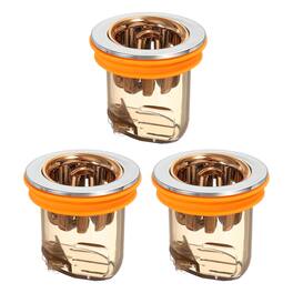 Unique Bargains - 3pcs Odor Proof Floor Drain, Cover Shower Plug Drain Backflow Preventer for 1.3-1.9" Caliber Pipes Tubes Bathroom - Gold