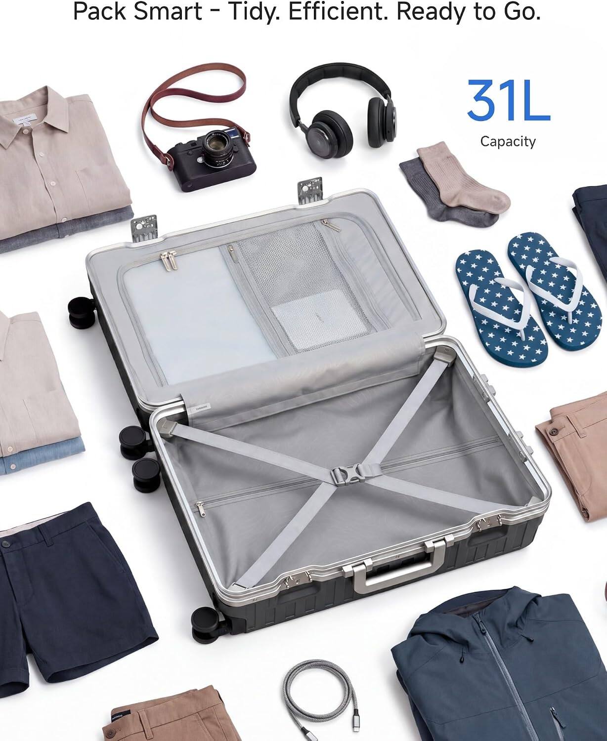 Pack Smart - Tidy. Efficient. Ready to Go.  
31L Capacity