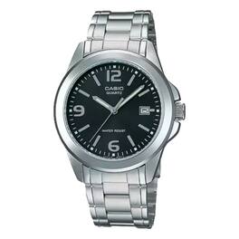 Casio - Women’s Black Dial Stainless Steel Bracelet Watch - LTP-1215A-1A - Silver