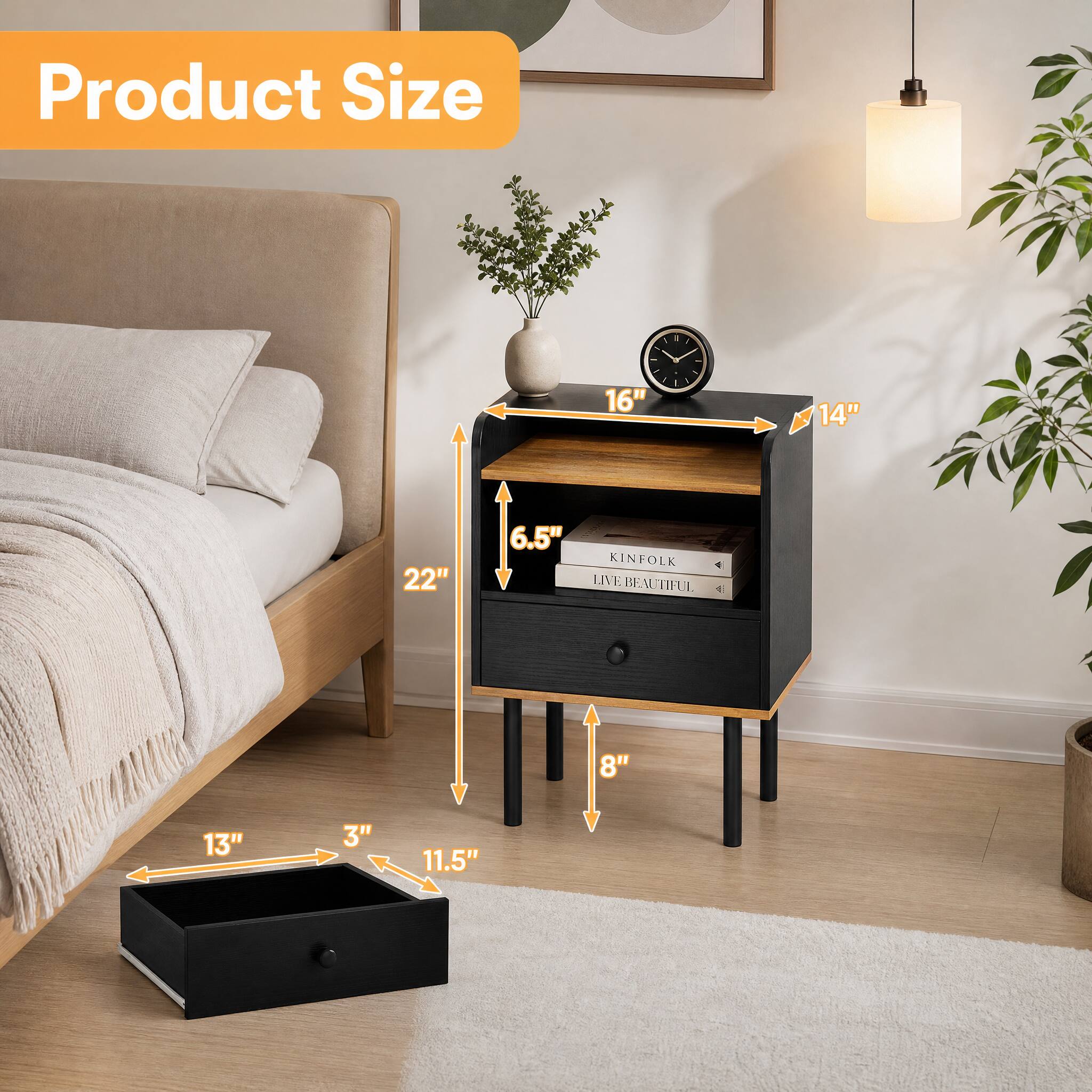 Product Size

16"  
14"  
22"  
6.5"  
8"  
13"  
3"  
11.5"
