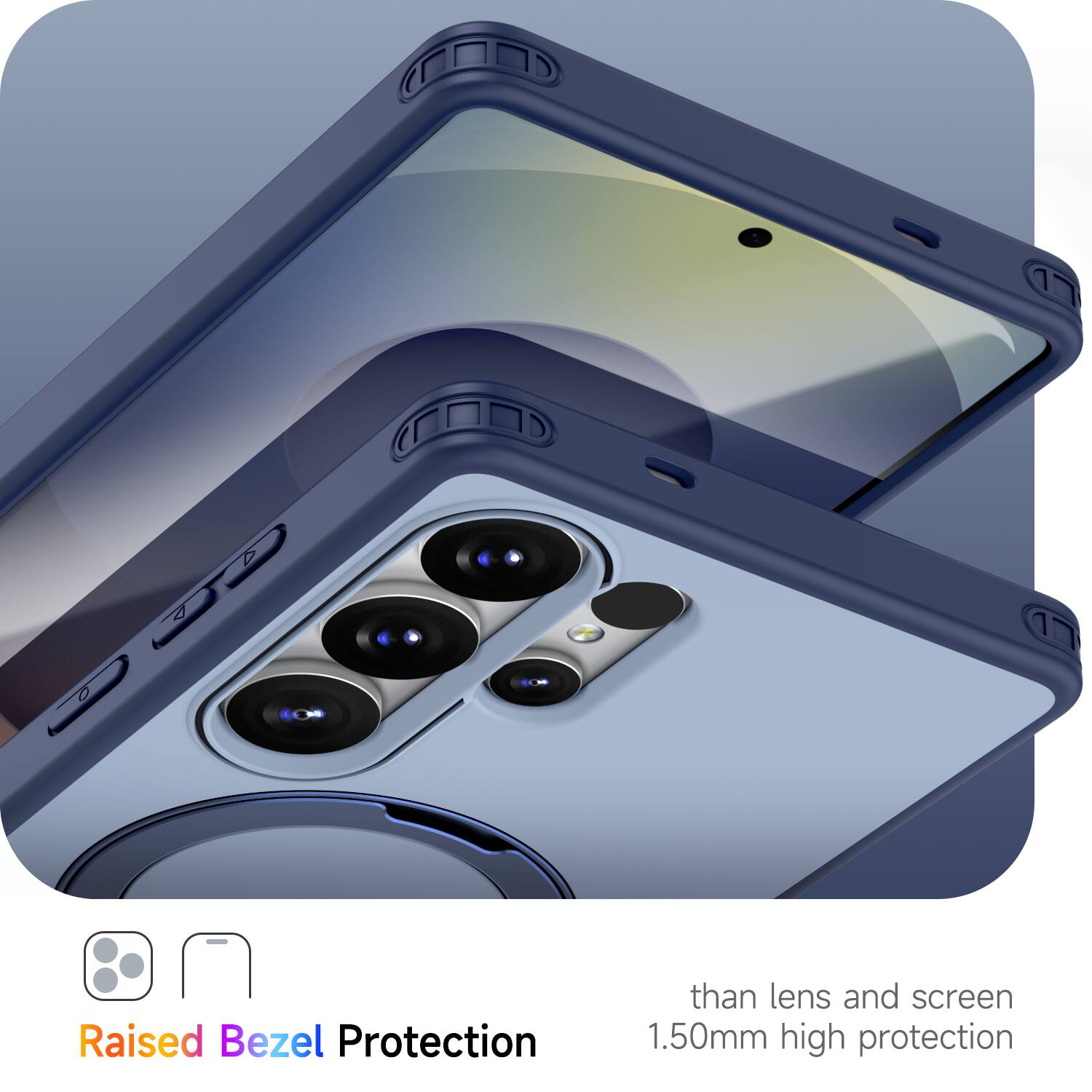 Raised Bezel Protection than lens and screen 1.50mm high protection