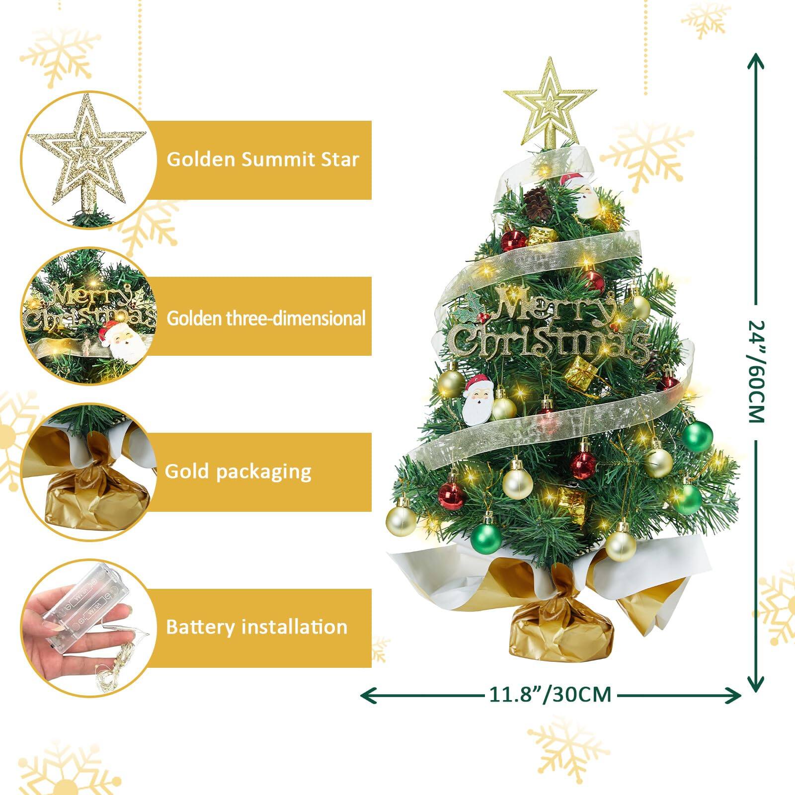 - Golden Summit Star
- Golden three-dimensional
- Gold packaging
- Battery installation
- 24" / 60CM
- 11.8" / 30CM