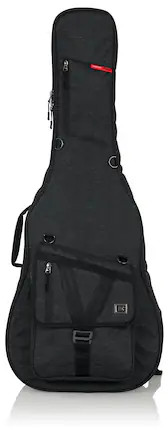 Front. Gator Cases - Transit Acoustic Guitar Gig Bag - Charcoal.