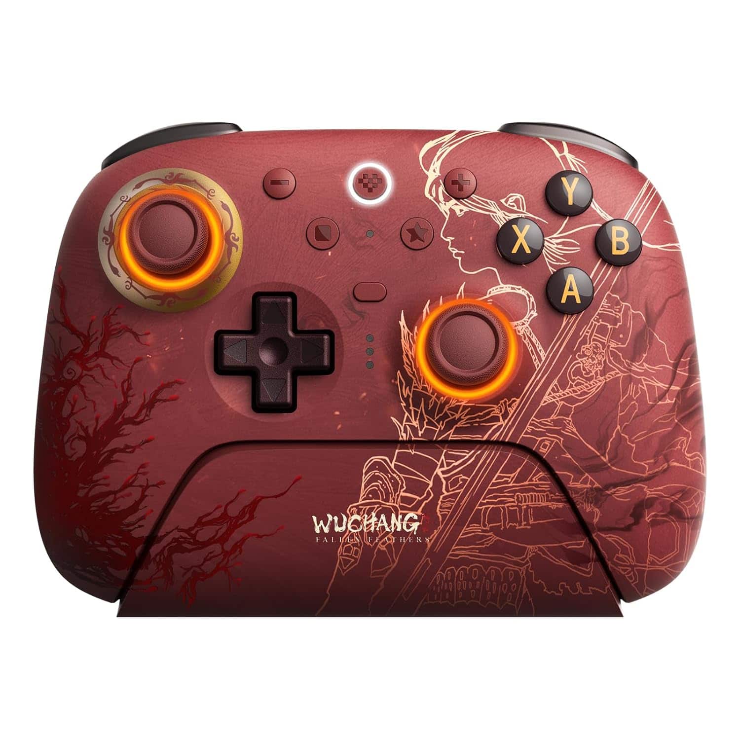 8BitDo - Ultimate 2 Wireless Controller with TMR Joysticks, Hall/Tactile Triggers, Motion Control, RGB Fire Ring for PC - Red