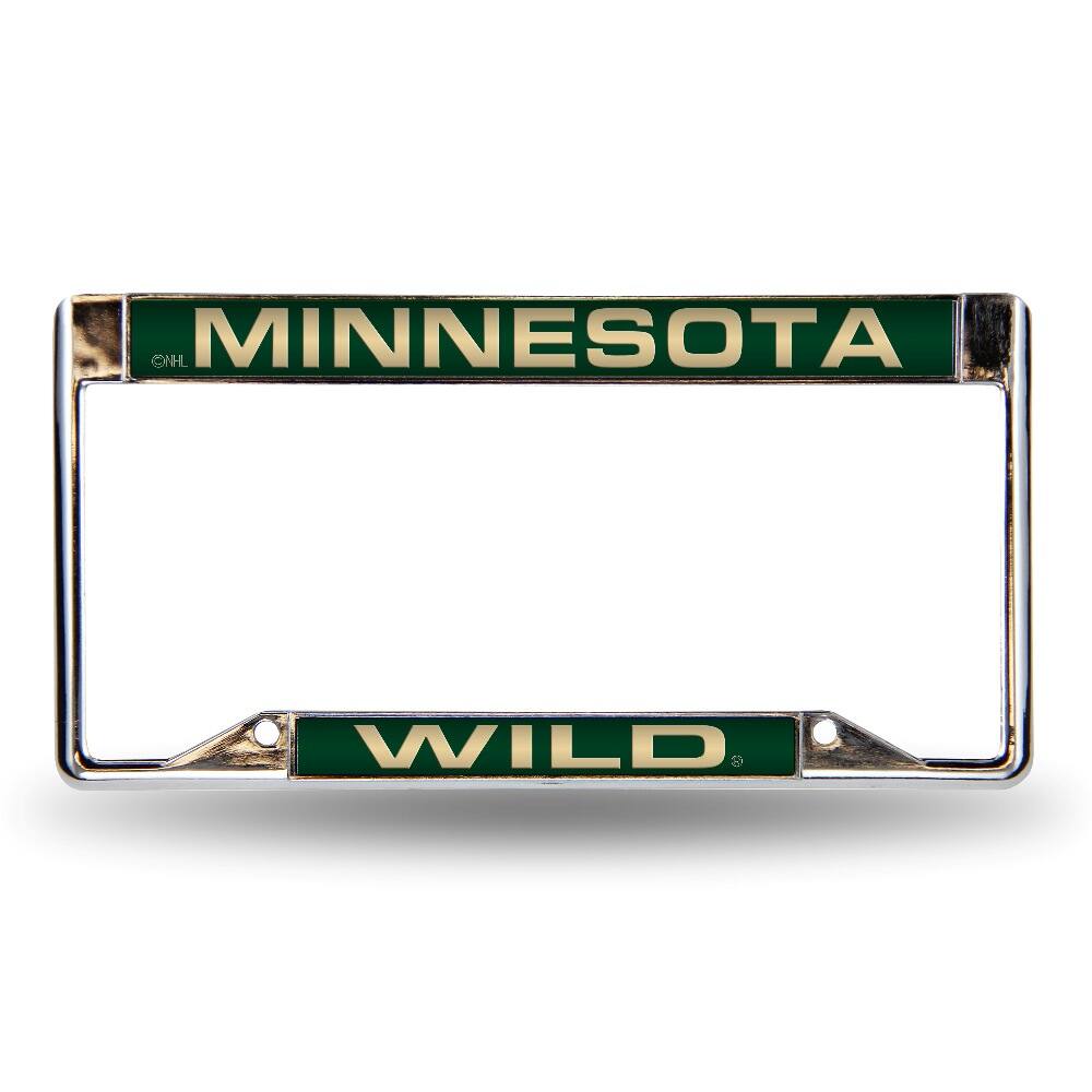 Rico Industries - Minnesota Wild NHL Inverted Chrome Metal Laser Cut License Plate Frame - Multi