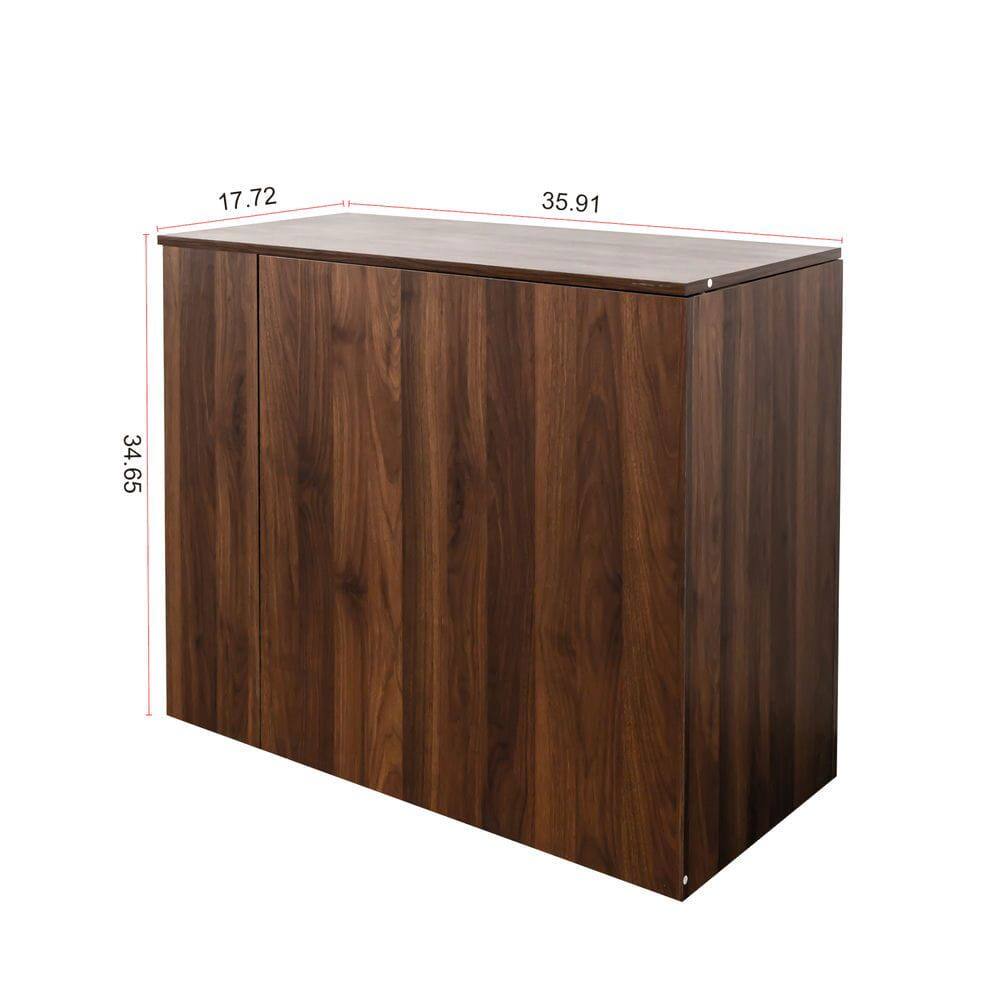 Alt View 5. Kadyn - Modern Corner Home Office storage with extendable table, Study Writing Desk Workstation for Home, Office, Brown - Brown.