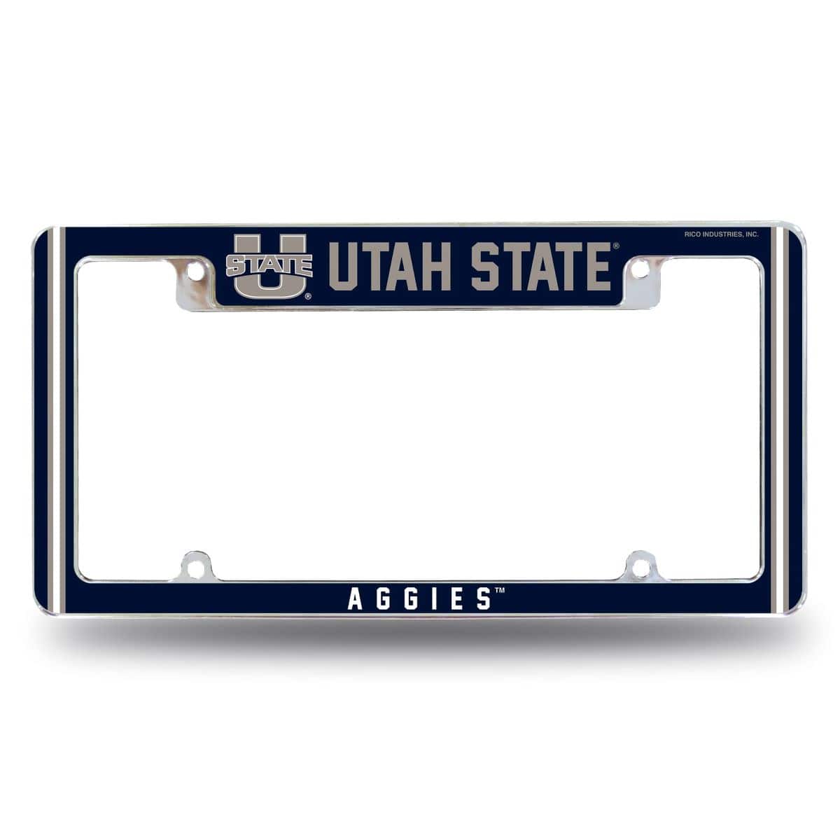 Rico Industries - Utah State Aggie's Chrome Metal License Plate Frame - Multi