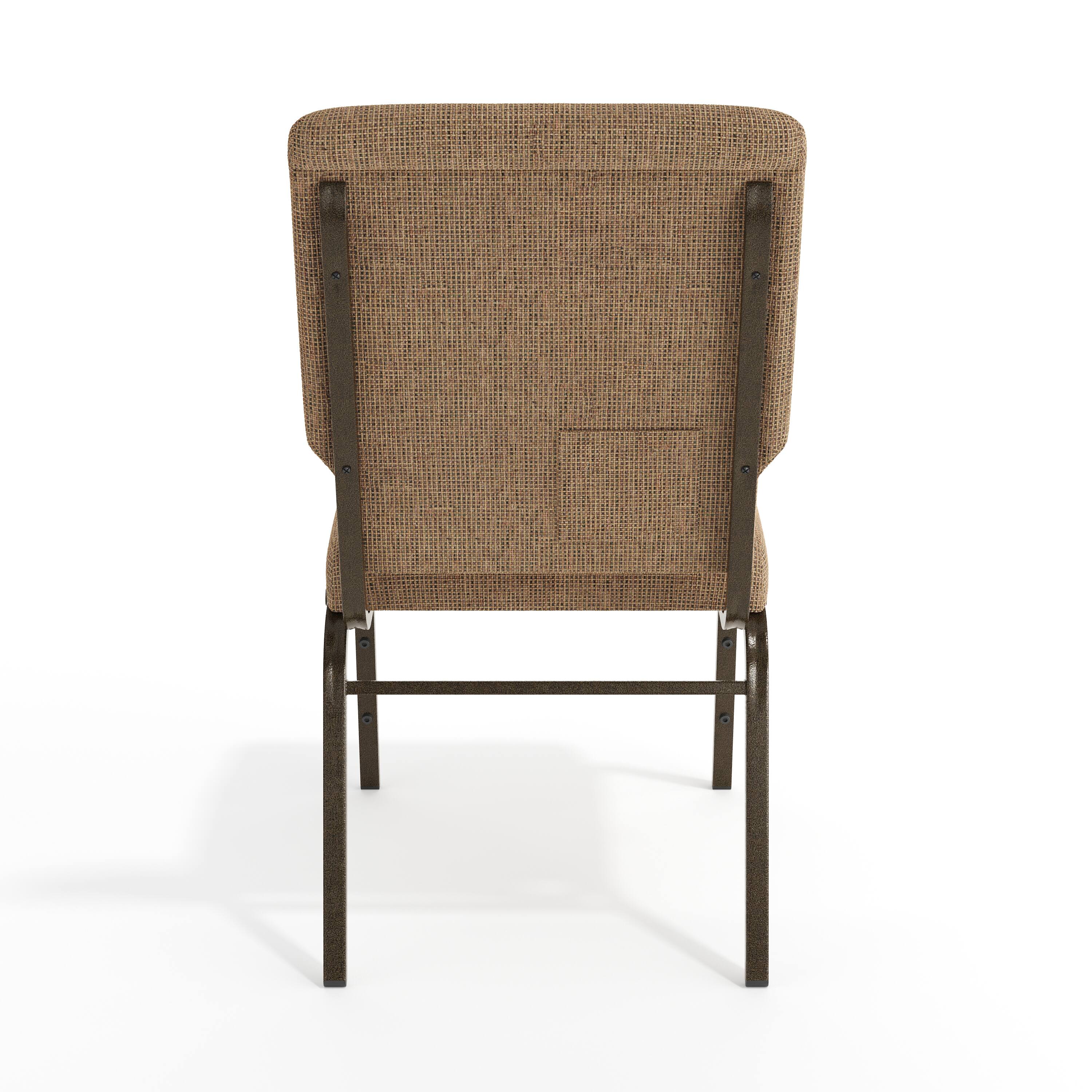 Alt View 7. Emma + Oliver - Church Chairs 18.5 in. Wide - Mixed Tan Fabric/Gold Vein Frame.