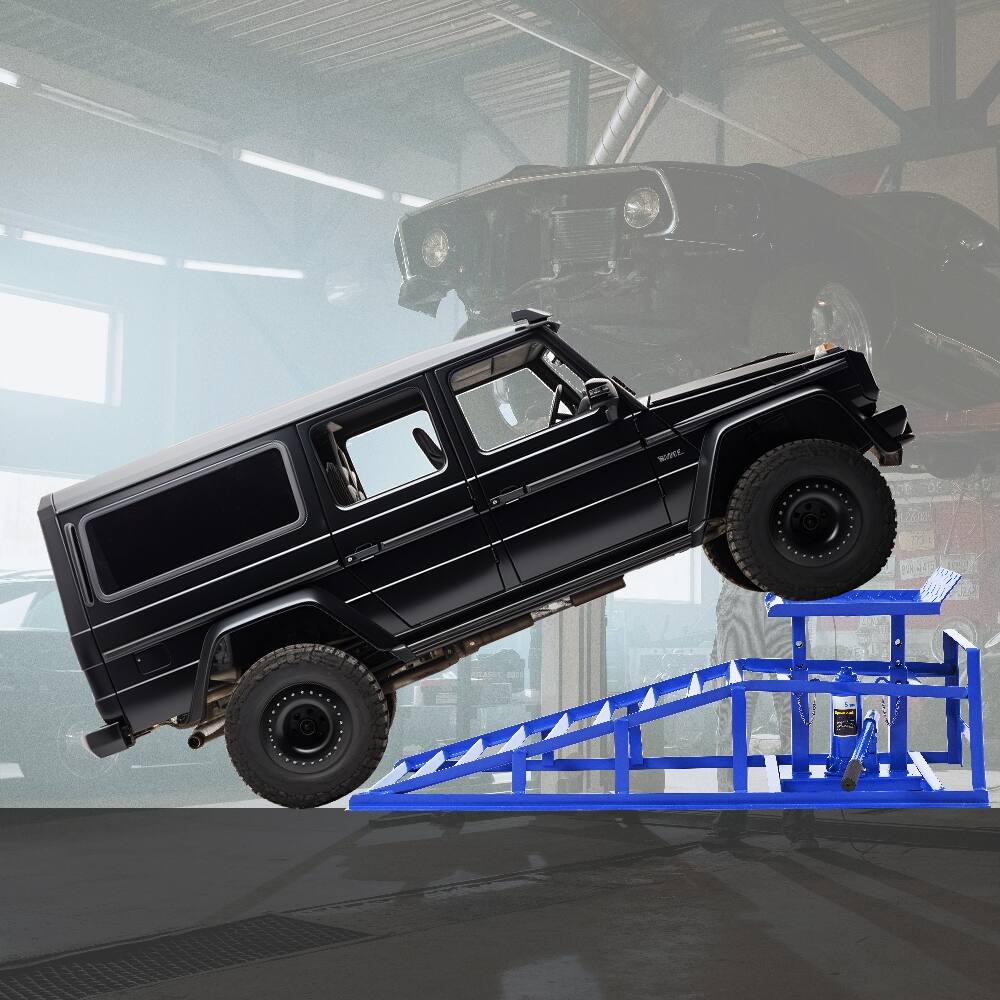 Alt View 8. Ropilly - Ropilly 5 Ton Hydraulic Car Ramps 10000 Lbs Truck Service Ramps Adjustable Height Auto Repair Lift 2 Pack Blue.