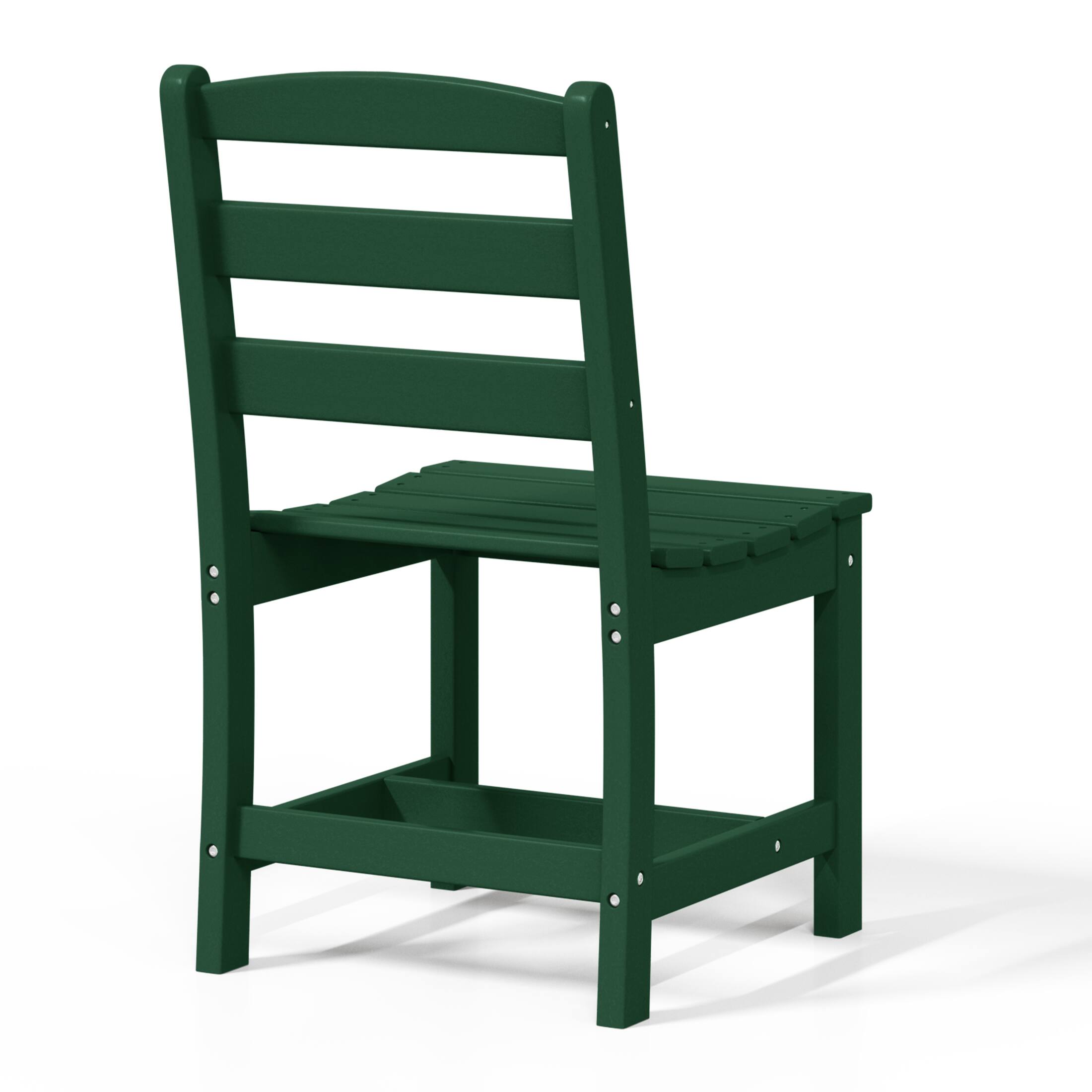 Alt View 3. WestinTrends - WestinTrends Ashore 7-Piece HDPE Outdoor Rectangular Patio Dining Table Set with Side Chairs - Dark Green.