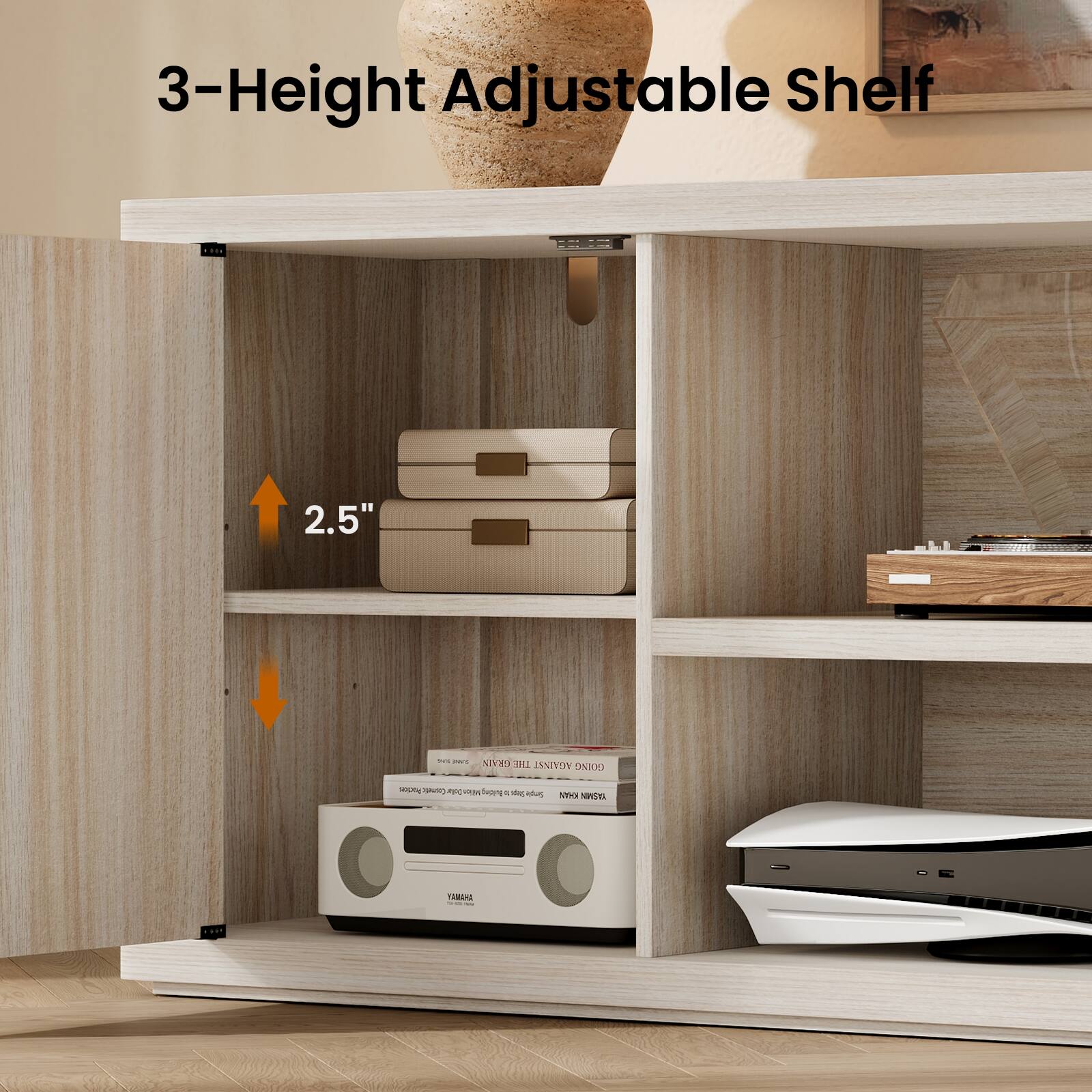 3-Height Adjustable Shelf  
2.5"