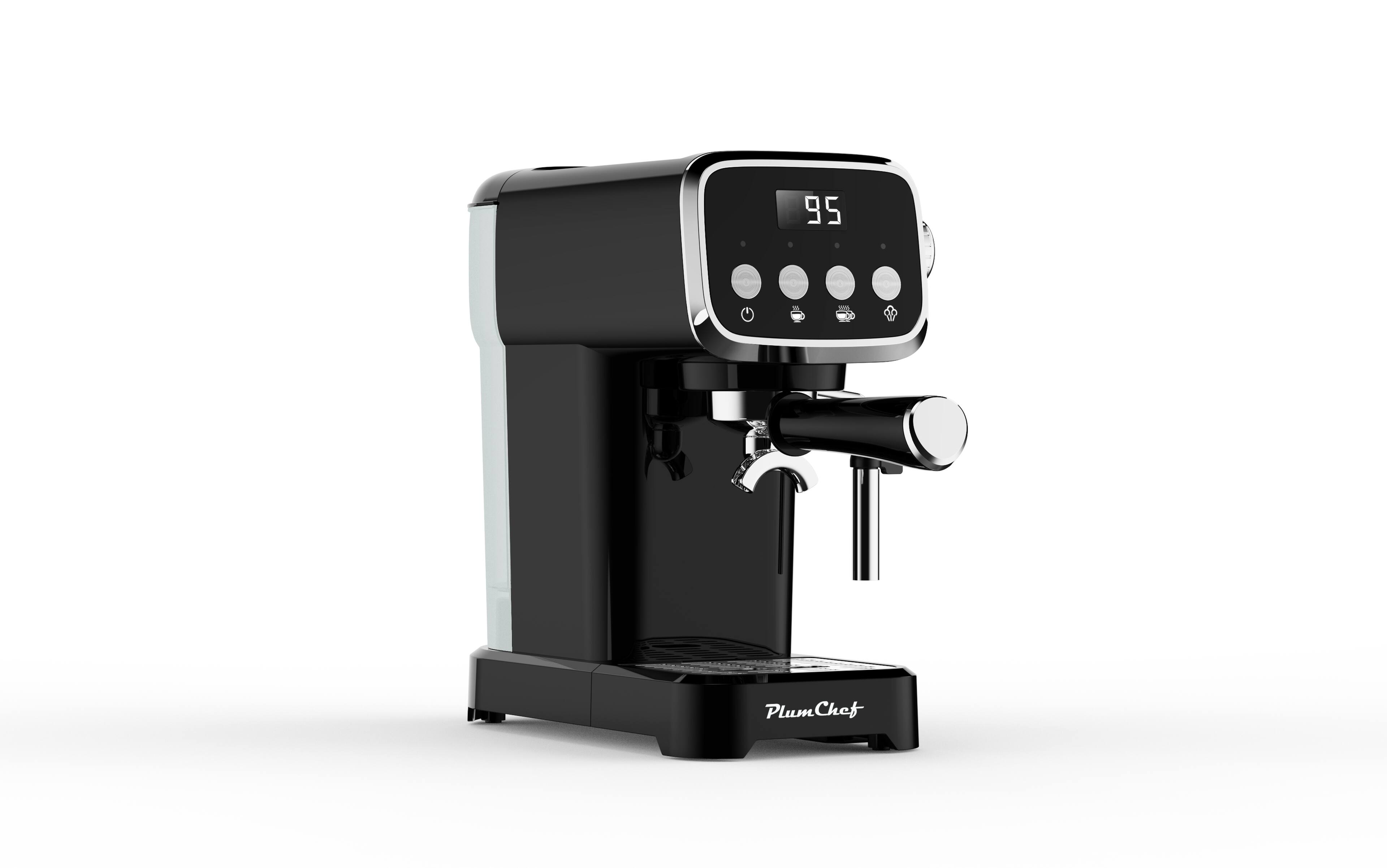 Alt View 7. Forest'nSky - Slim 20BAR Vertical Espresso Machine with Milk Frother, Cup Warmer & 43oz Tank, Compact Black - Black.