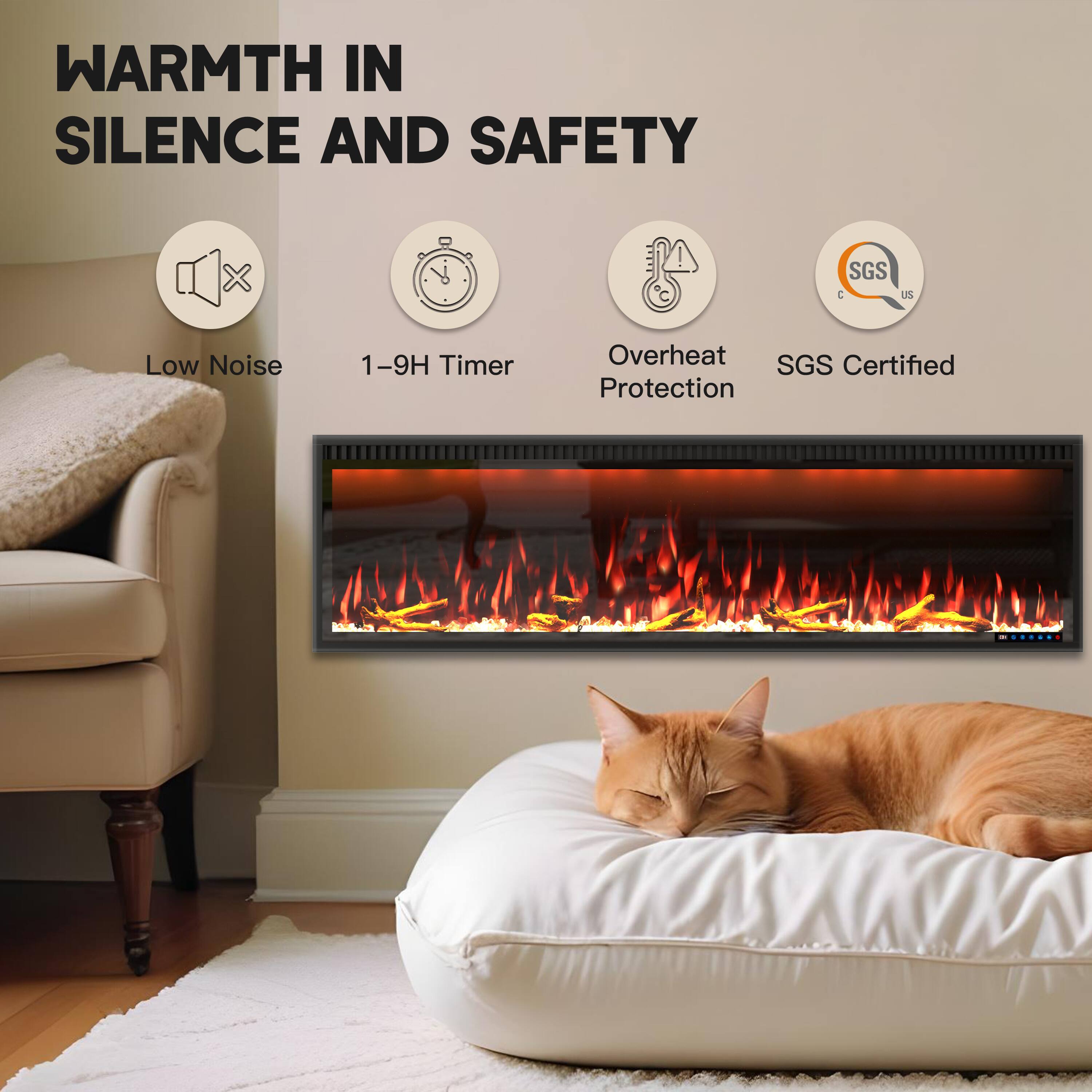 WARMTH IN SILENCE AND SAFETY

- Low Noise
- 1-9H Timer
- Overheat Protection
- SGS Certified