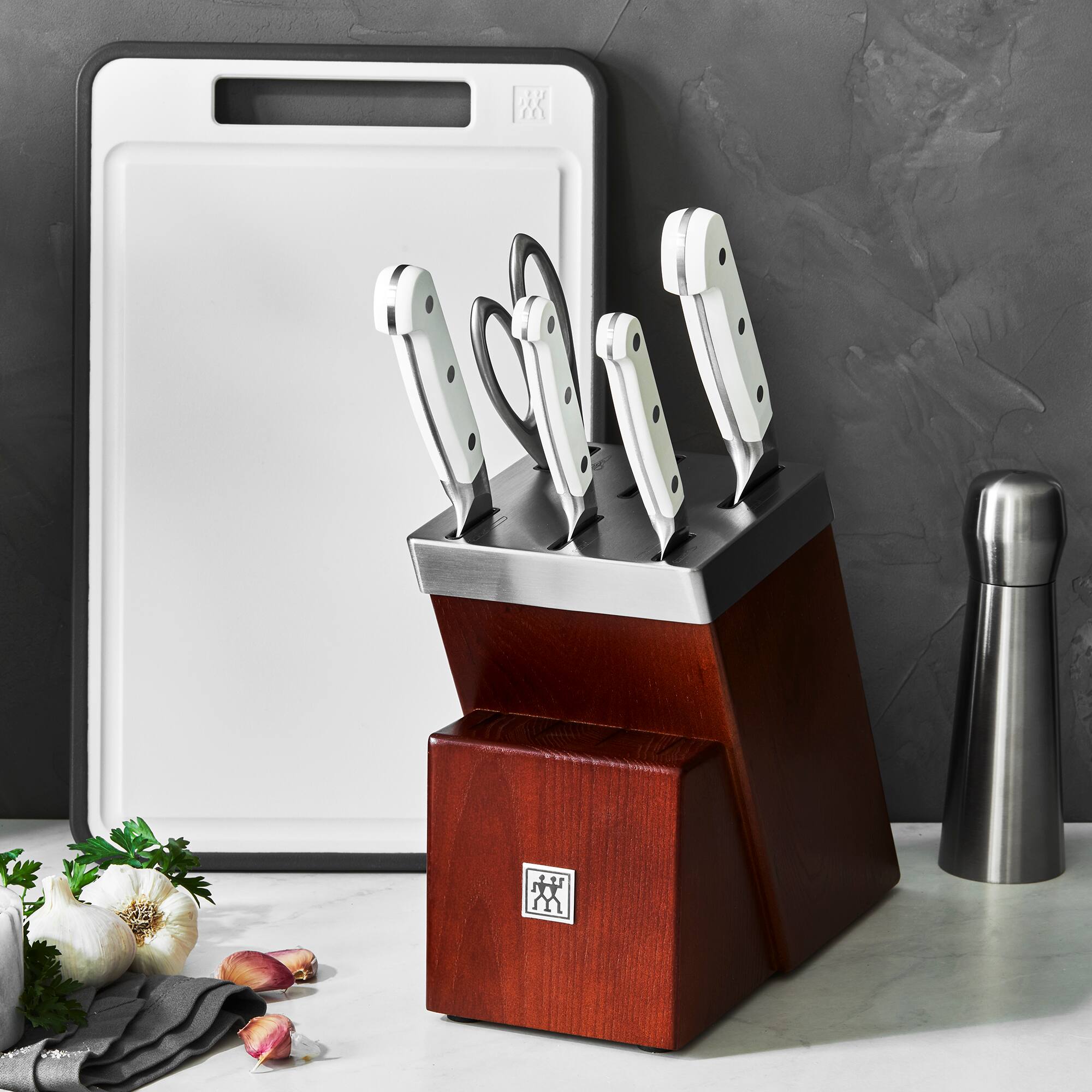 Alt View 3. ZWILLING - ZWILLING Pro Le Blanc 7-pc Self-Sharpening Knife Block Set - White.