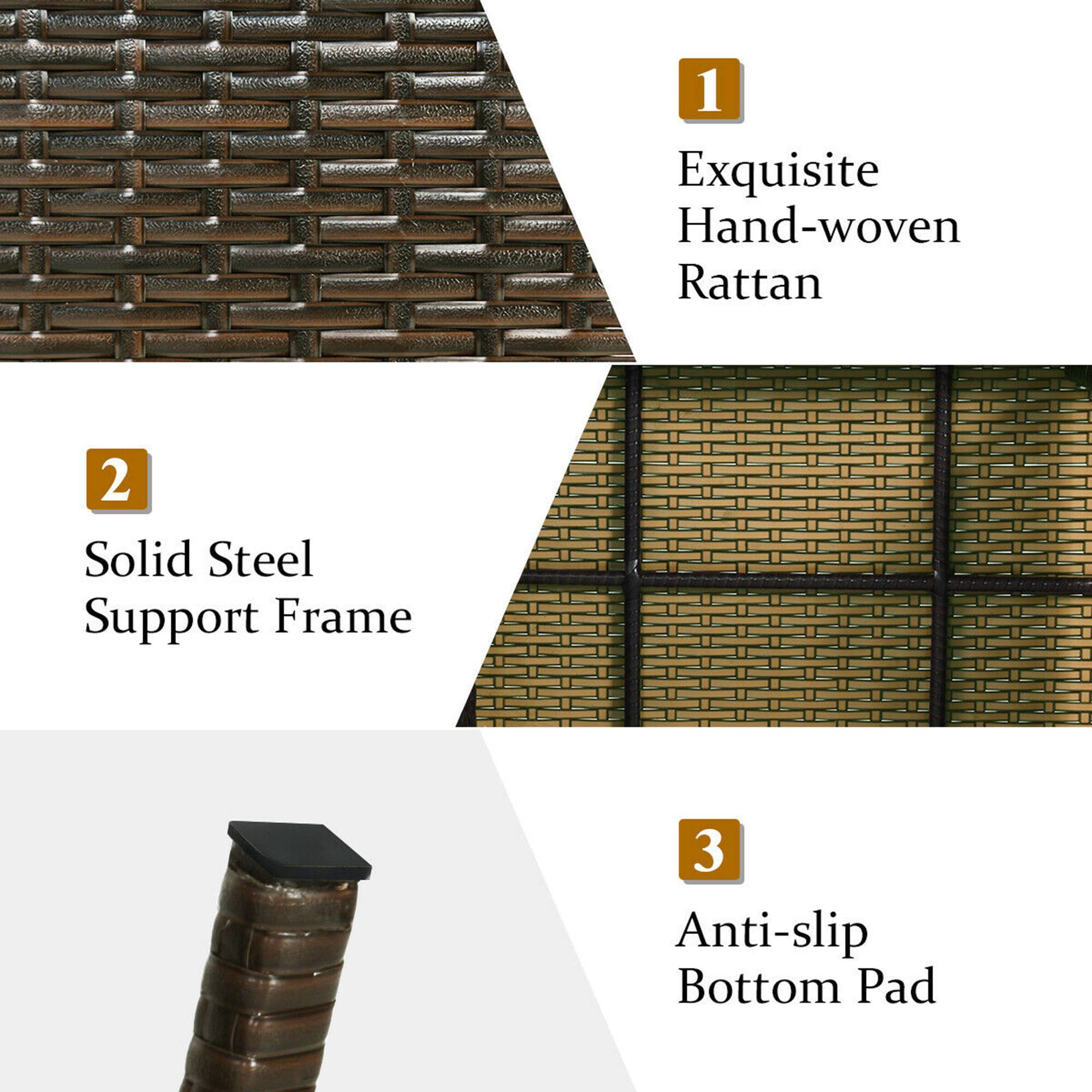 1. Exquisite Hand-woven Rattan  
2. Solid Steel Support Frame  
3. Anti-slip Bottom Pad