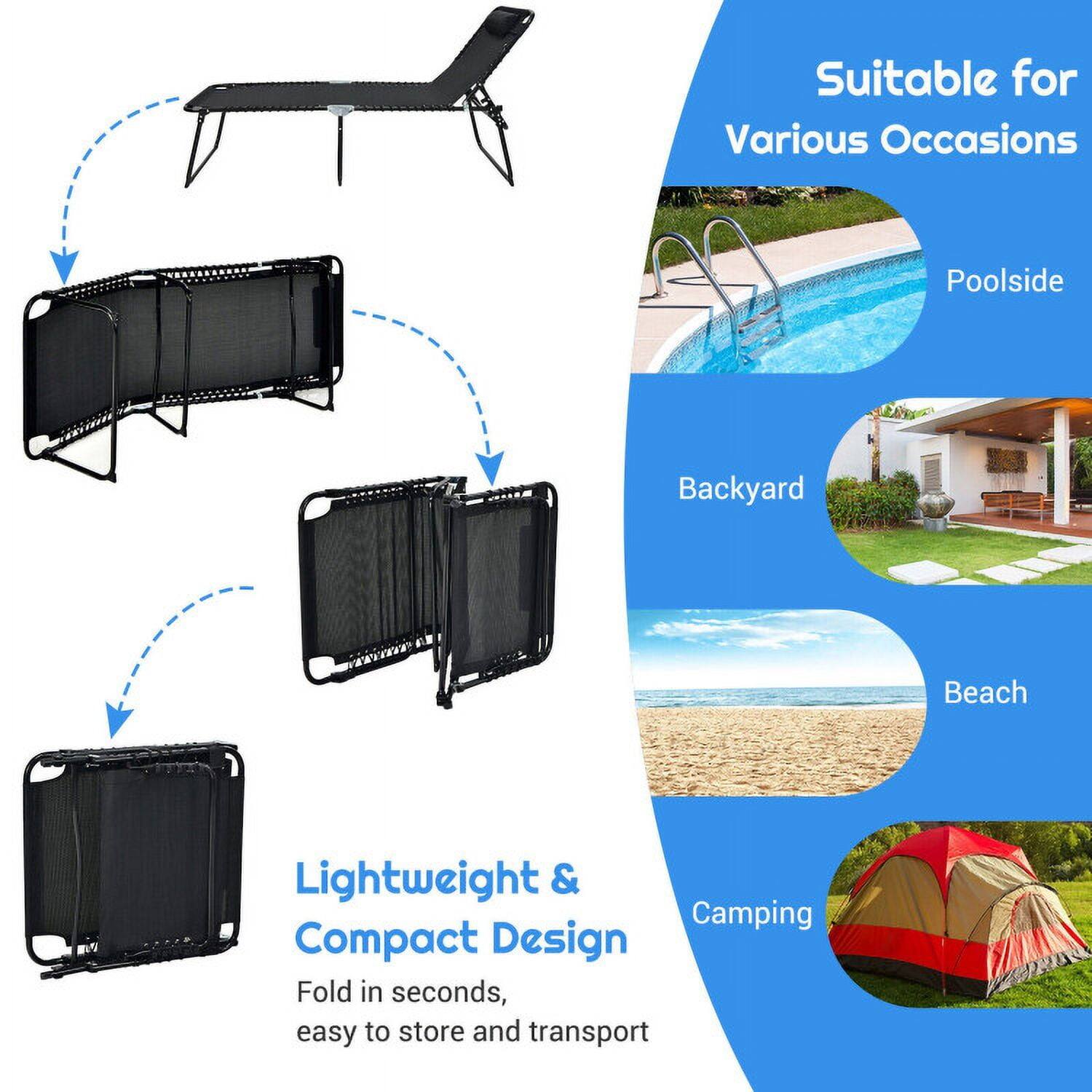 Suitable for Various Occasions  
Poolside  
Backyard  
Beach  
Camping  

Lightweight & Compact Design  
Fold in seconds, easy to store and transport