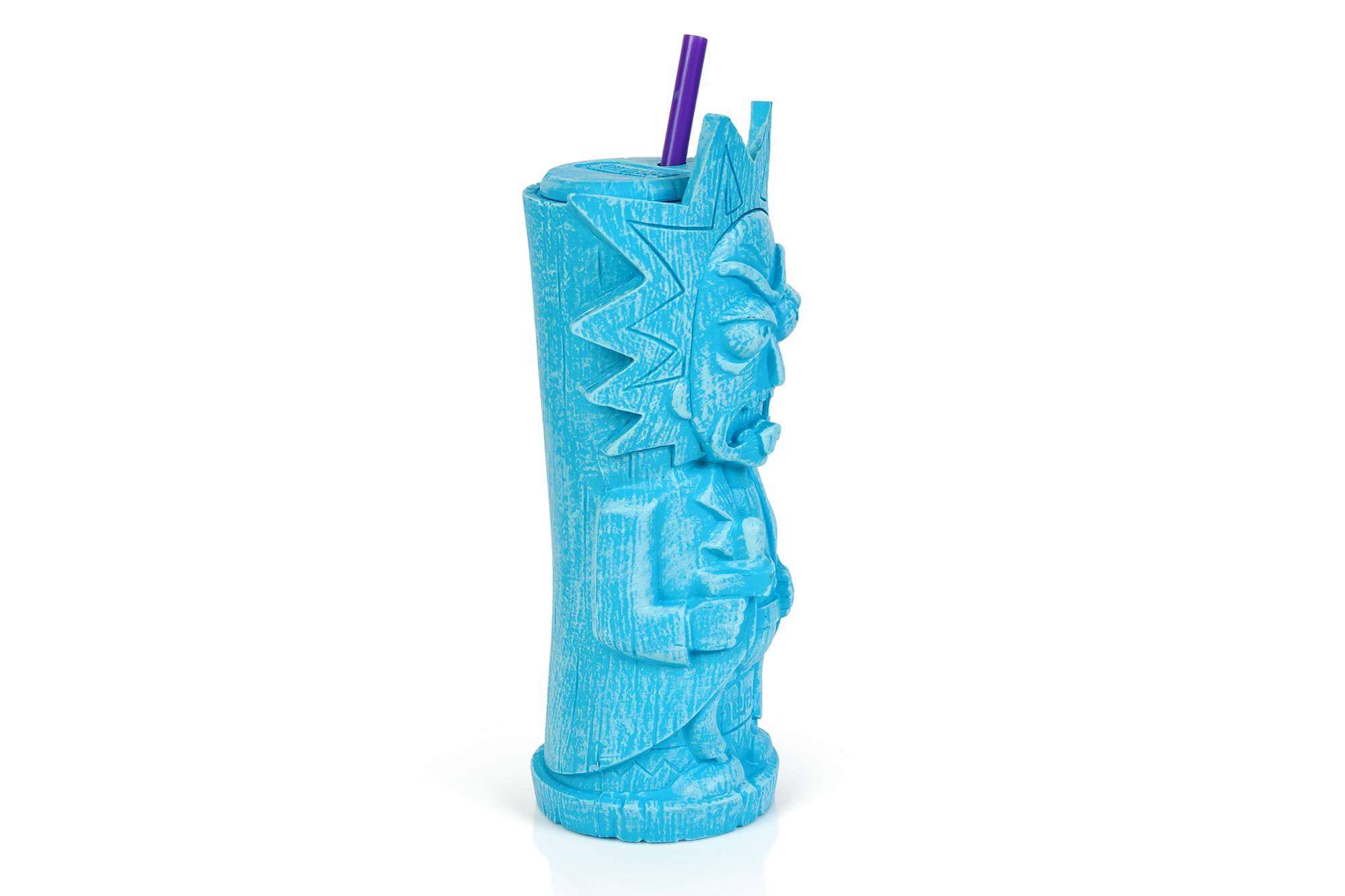 Alt View 1. ThinkGeek - Geeki Tikis Rick and Morty Plastic Tumbler | Rick | Holds 25 Ounces - Aqua.