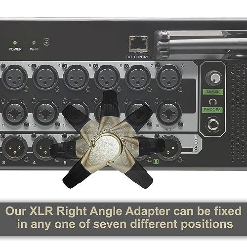 3 POWER WI-FI EXT. CONTROL  
3 5 6 7 8 18 LEVEL PHONES  
11 3 12 4 13 5 16 HIZ OUTPUT  

Our XLR Right Angle Adapter can be fixed in any one of seven different positions