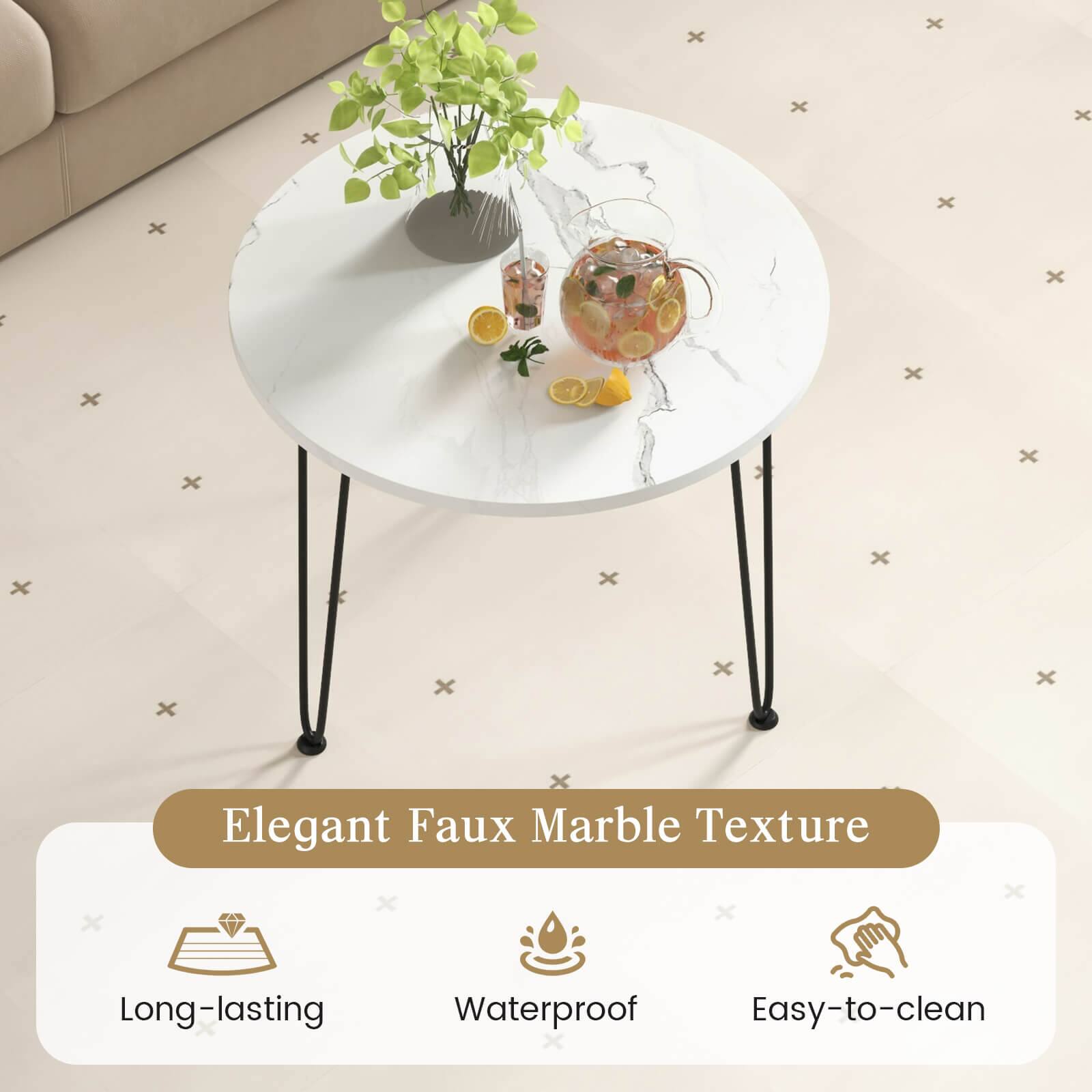 Elegant Faux Marble Texture Long-lasting Waterproof Easy-to-clean