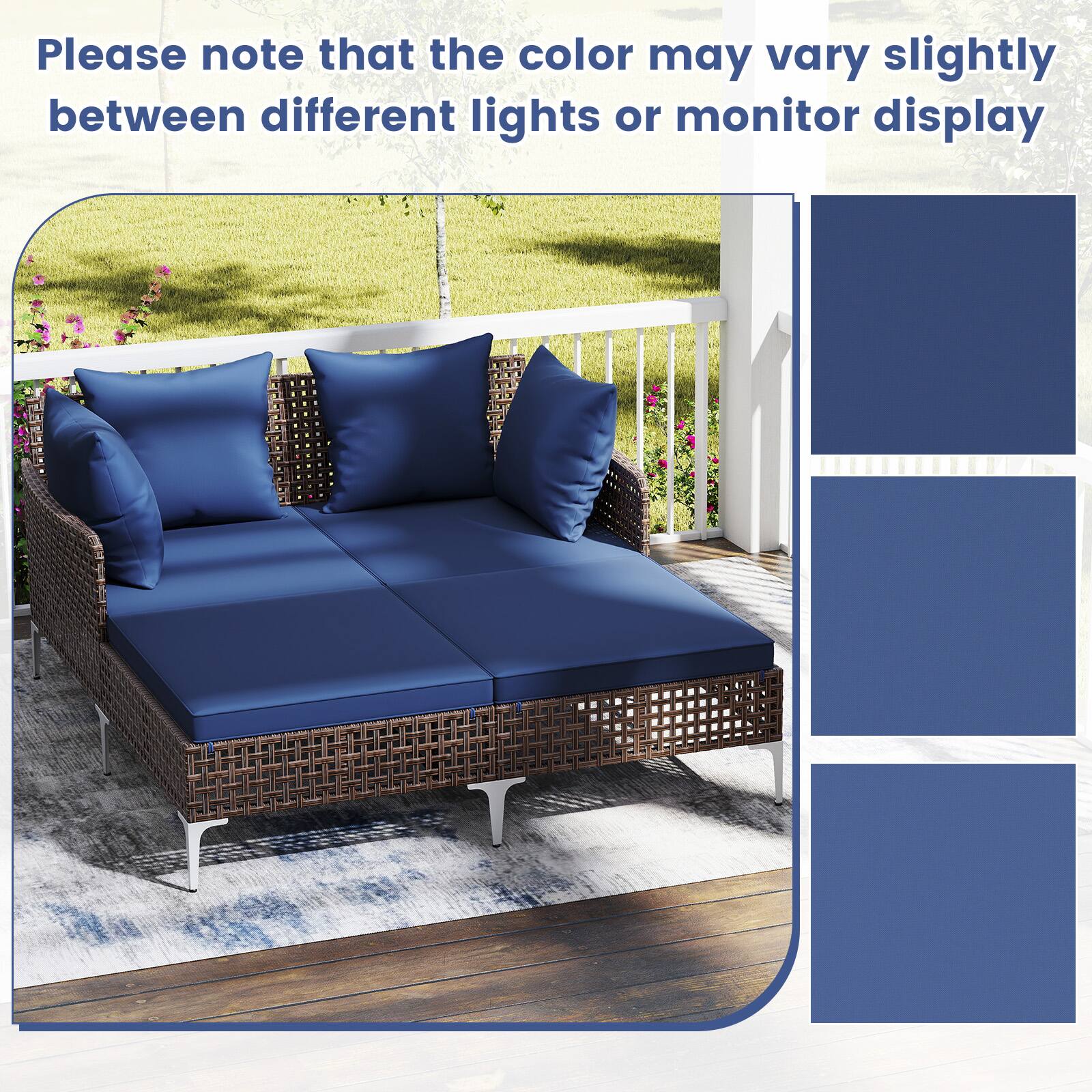 Please note that the color may vary slightly between different lights or monitor display.