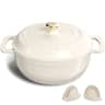 Winado - 7.5QT Dutch Oven Enameled Cast Iron Bread Oven w/ Moisture-Lock Lid for Sourdough Baking & Cooking, Oven & Stovetop Safe - Cream White