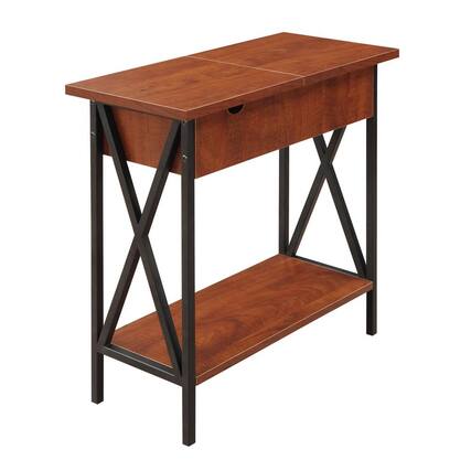 Front. Convenience Concepts - Tucson Electric Flip Top Table - Cherry/Black.