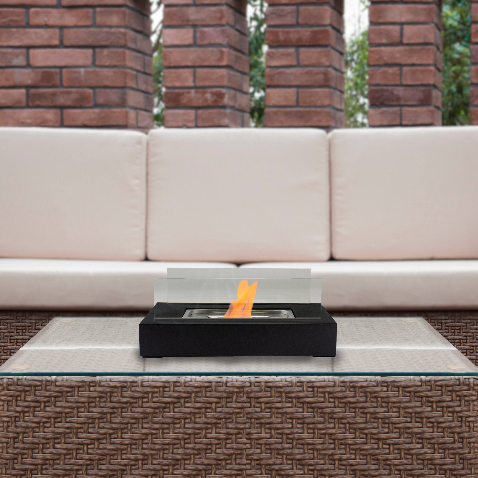 Alt View 1. Northlight - Bio Ethanol Ventless Portable Fireplace with Flame Guard - 13.75" - Black.