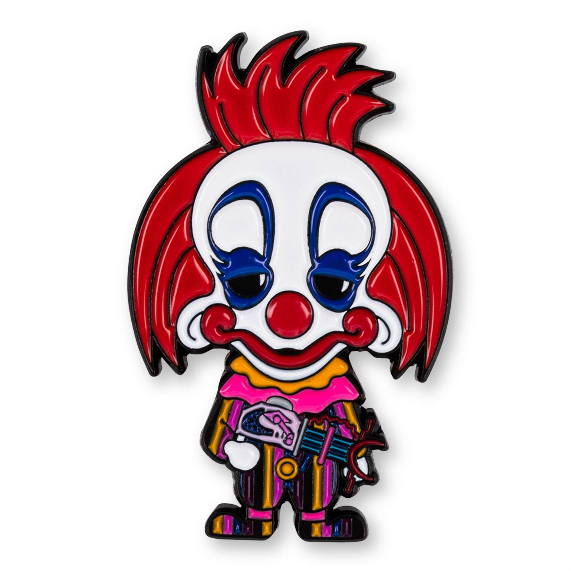 Front. Toynk - Killer Klowns from Outer Space Rudy Chibi Enamel Pin | Exclusive - Black.