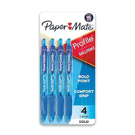 Paper Mate - Profile Retractable Ballpoint Pen, Bold Point, 4/Pack - Blue Ink