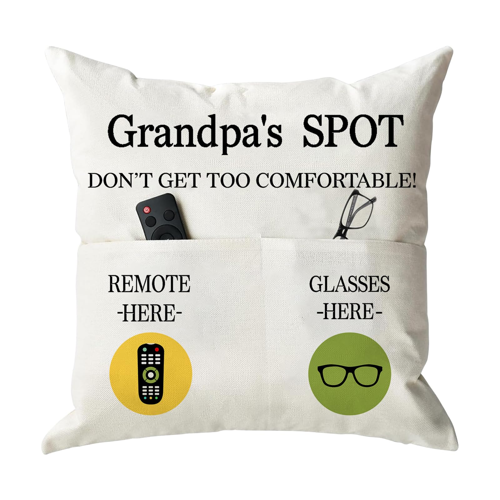 Grandpa's SPOT  
DON'T GET TOO COMFORTABLE!  

REMOTE -HERE-  
GLASSES -HERE-
