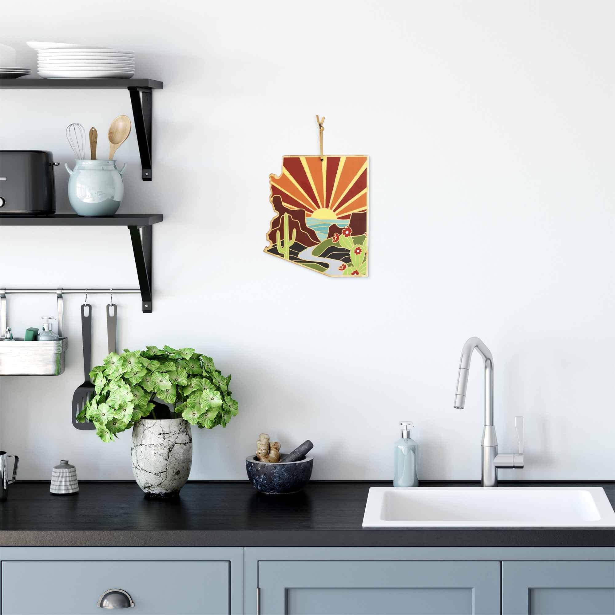 Alt View 1. Totally Bamboo - Arizona Cutting Board with Artwork by Summer Stokes.