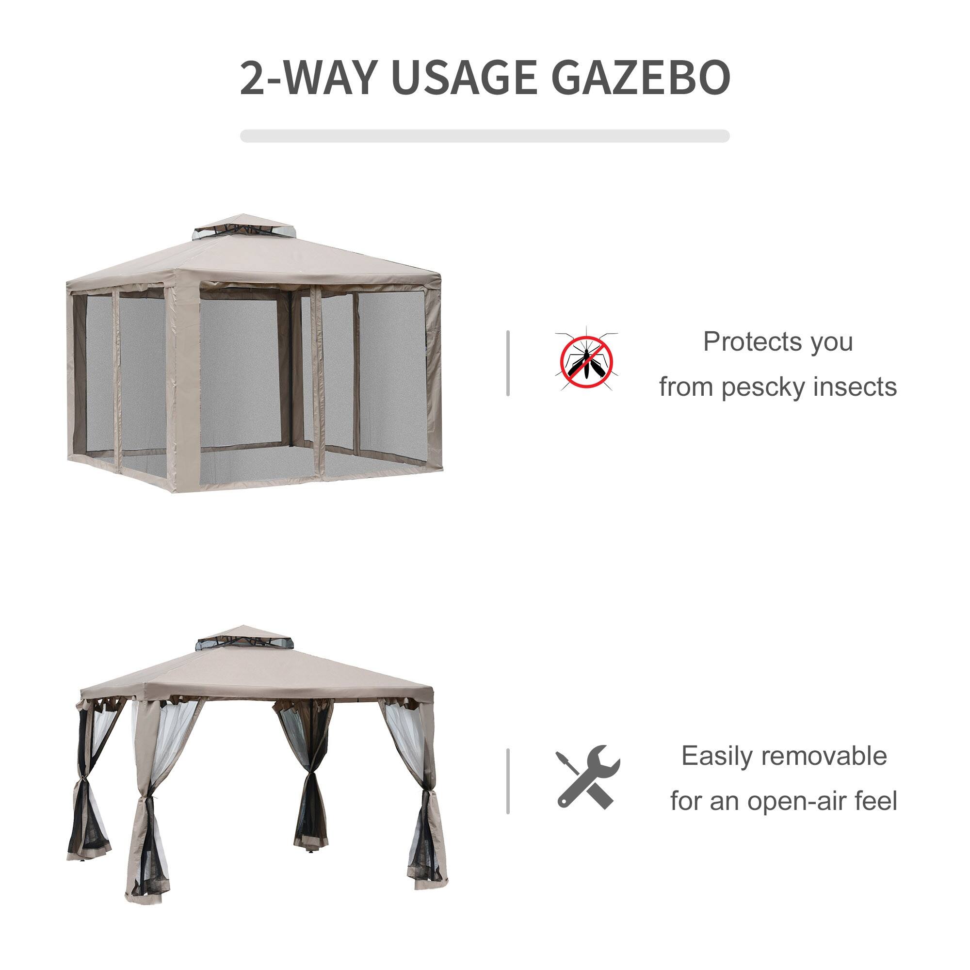 2-WAY USAGE GAZEBO

- Protects you from pescky insects
- Easily removable for an open-air feel