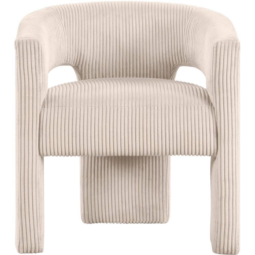 Alt View 2. Meridian Furniture - Riz Beige Corduroy Fabric Accent/Dining Chair - Beige.