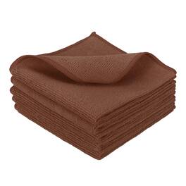 Unique Bargains - 5pcs Microfiber Cleaning Cloth, 11.8"x11.8" Square Reusable Highly Absorbent for Kitchen Bathroom - Brown