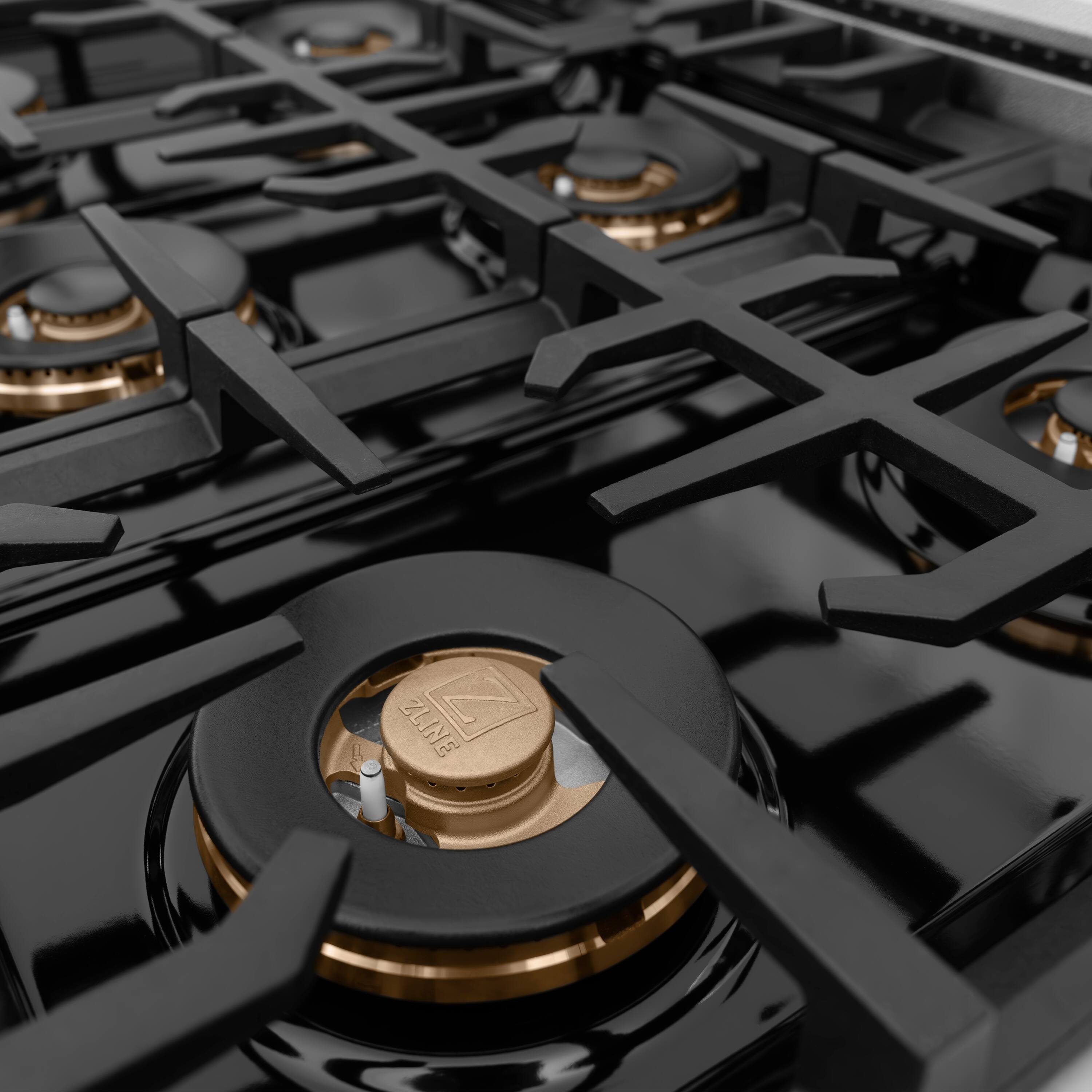 Alt View 9. ZLINE - Autograph 48 in. 6.7 cu. ft. Classic Freestanding DuoPro Gas Range in Satin Steel with White Doors & Bronze Accents - White Matte.