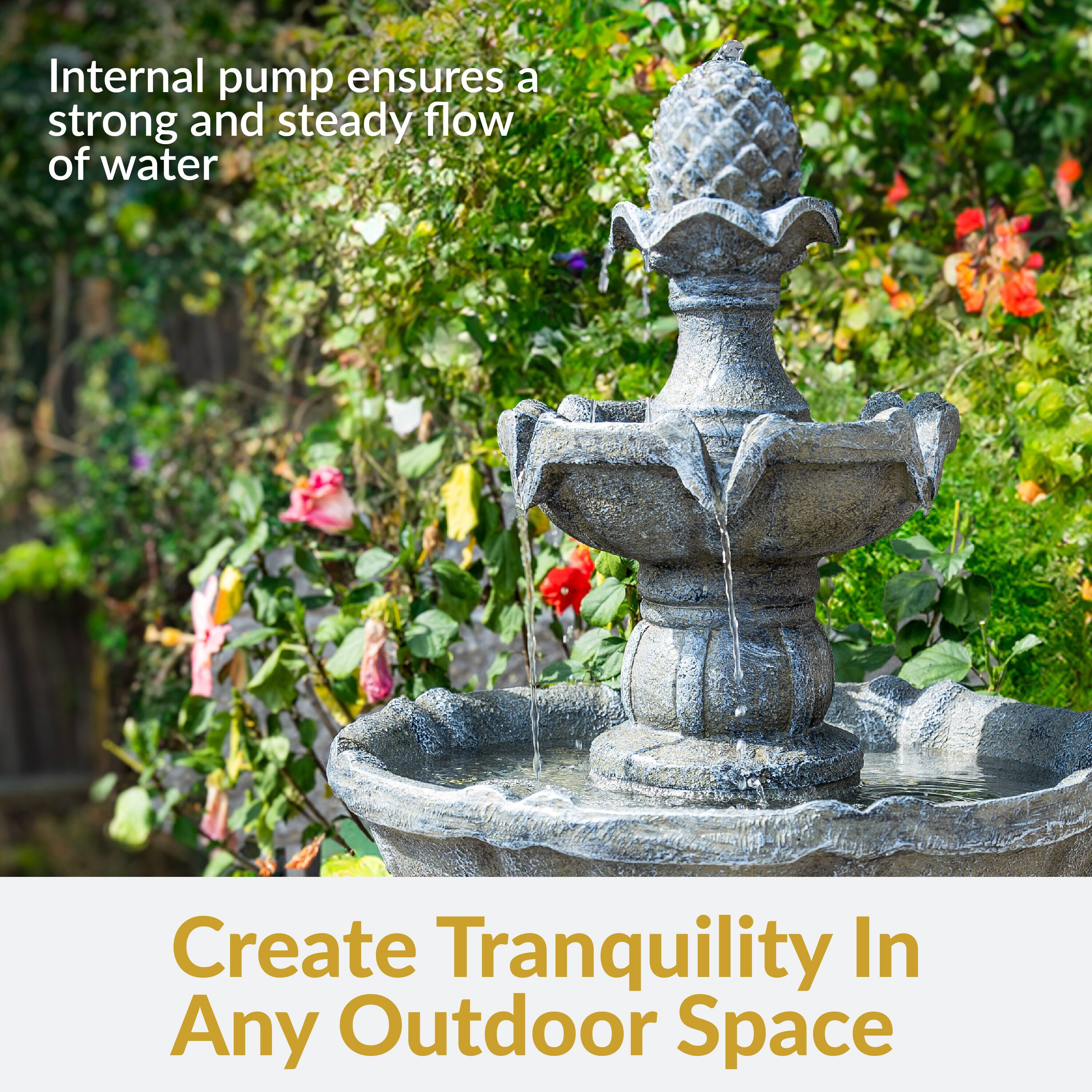 Internal pump ensures a strong and steady flow of water

Create Tranquility In Any Outdoor Space