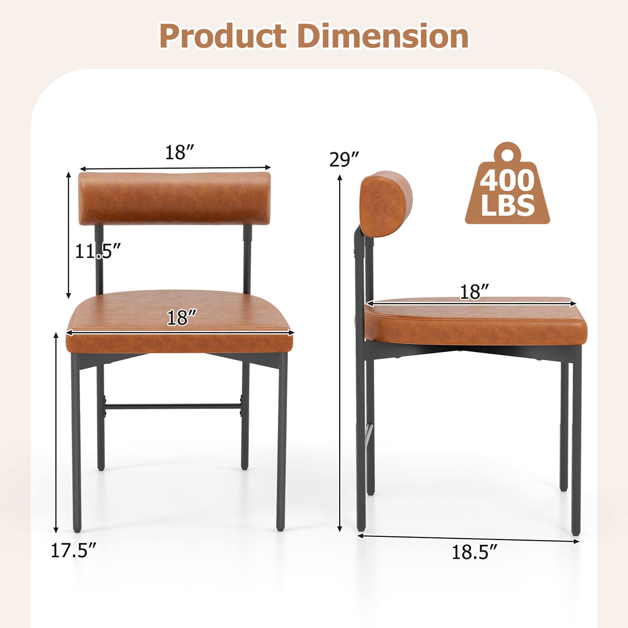 Product Dimension

- 18" (width of the seat)
- 11.5" (height of the seat)
- 18" (depth of the seat)
- 17.5" (height of the table)
- 29" (height of the chair)
- 18" (width of the chair seat)
- 18.5" (depth of the chair seat)
- 400 LBS (weight capacity)