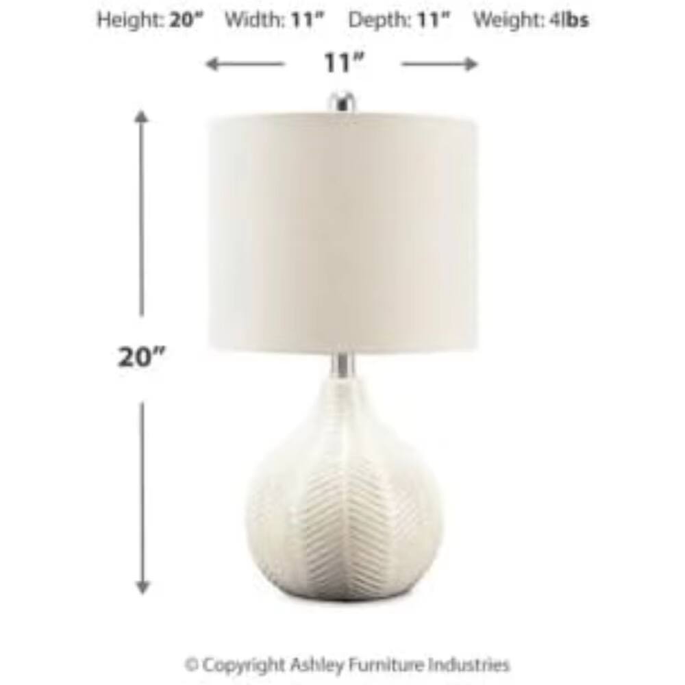 Height: 20"  
Width: 11"  
Depth: 11"  
Weight: 4lbs  

© Copyright Ashley Furniture Industries