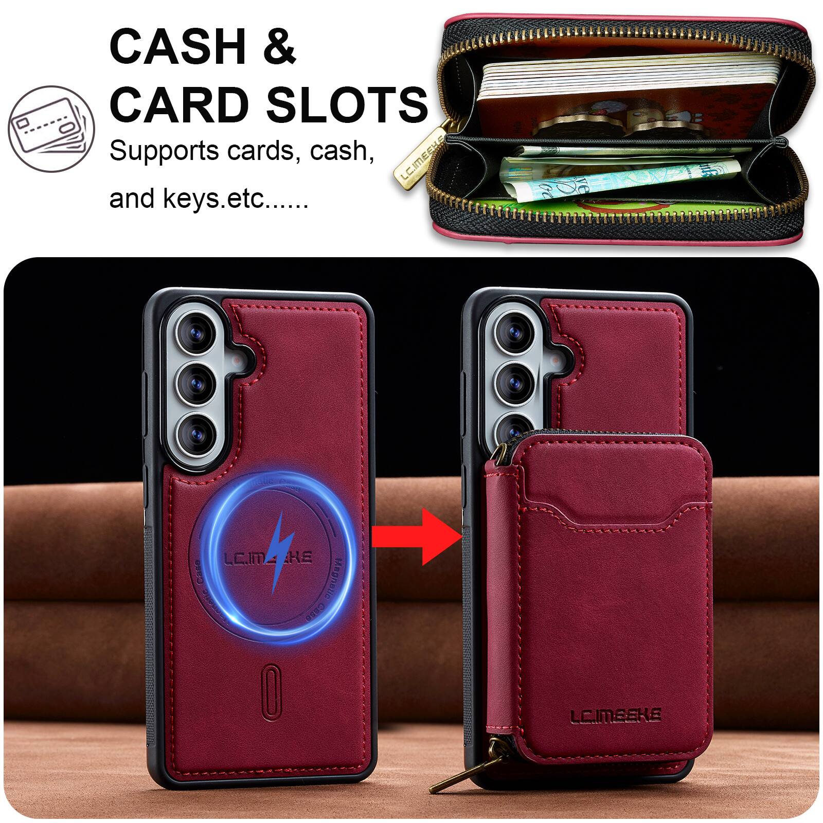 CASH & CARD SLOTS  
Supports cards, cash, and keys etc.....