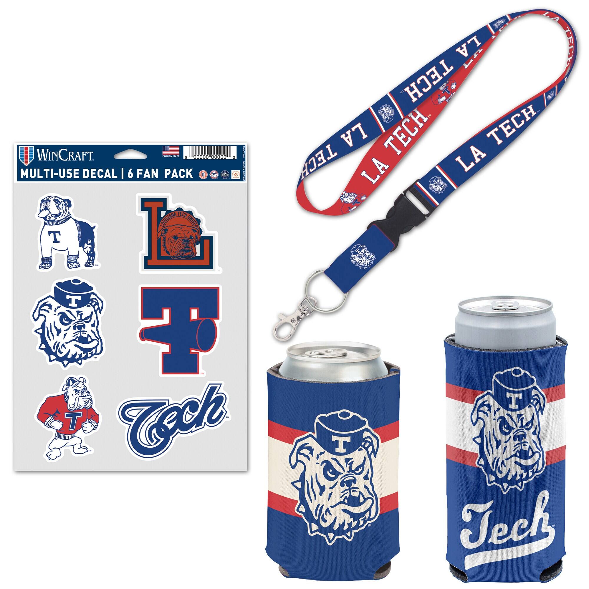 WINCRAFT  
MULTI-USE DECAL | 6 FAN PACK  

LA TECH  
LA TECH  
LA TECH  

Tech  
Tech  
Tech