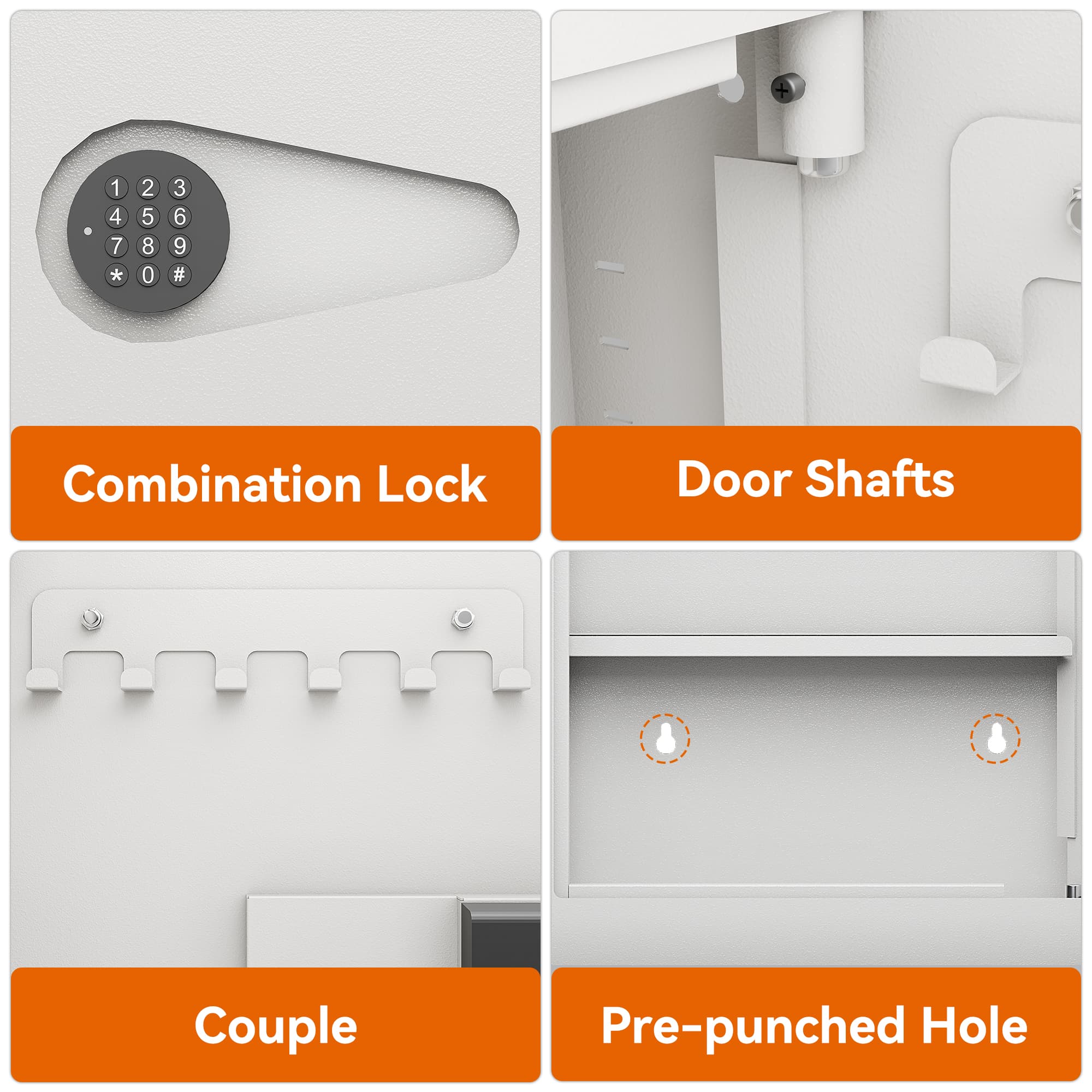 1 4 7 * 2 5 8 0 3 6 9 # Combination Lock Door Shafts Couple Pre-punched Hole