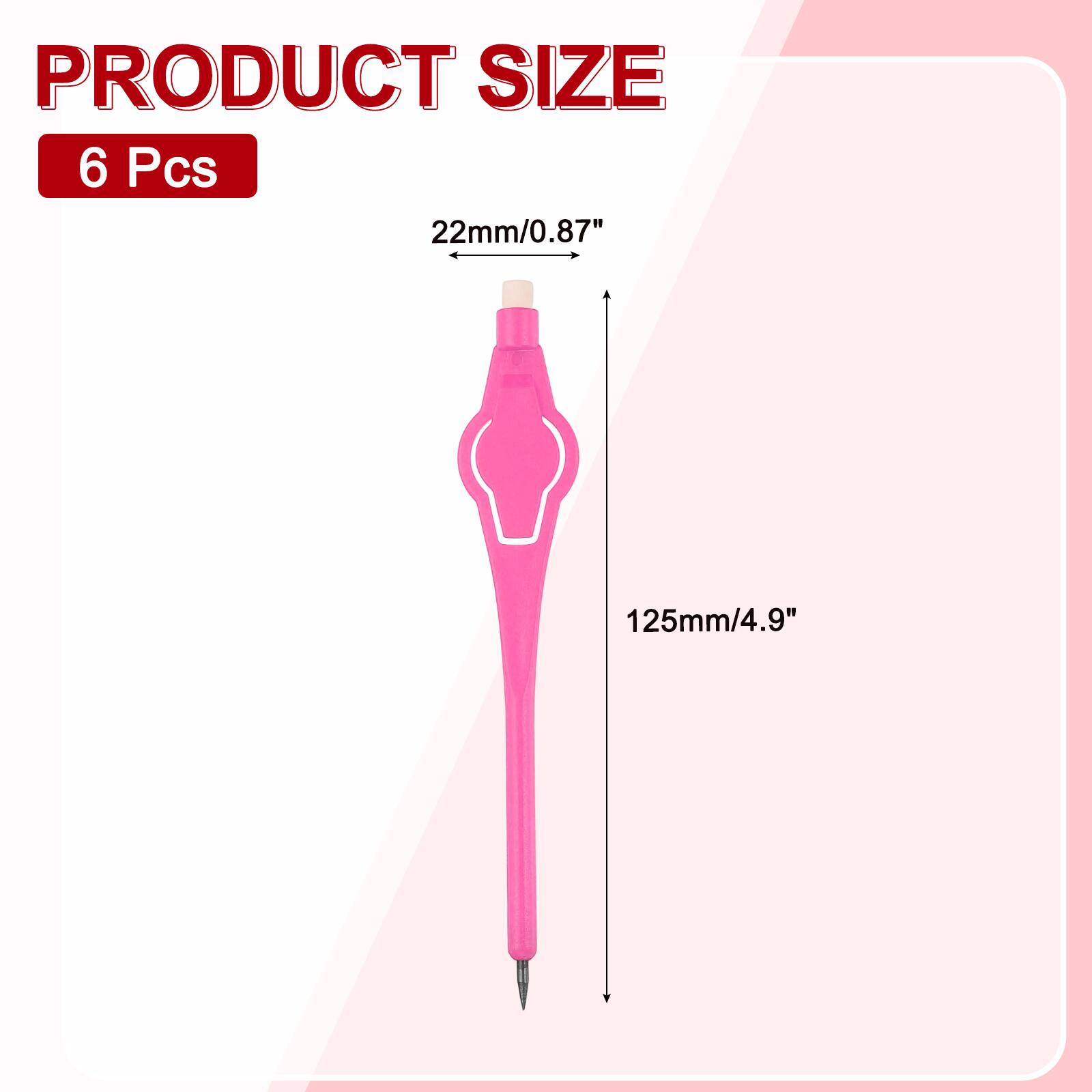 PRODUCT SIZE  
6 Pcs  
22mm/0.87"  
125mm/4.9"