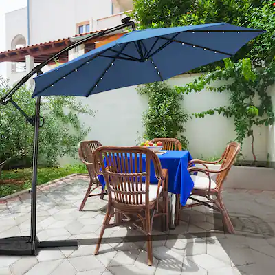 10 ft aluminum solar umbrella patio Above Feet LED Market (Ash) : Patio, Lawn & Garden Enjoy the shade or night light this 10 solar Led cantilever outdoor patio umbrella provides 10ft Cantilever Umbrella with Solar