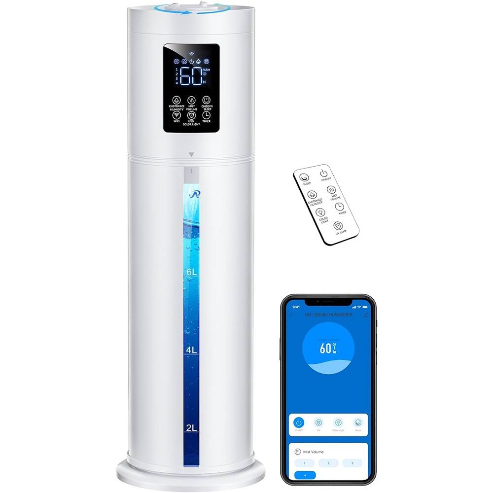MOSZAR LLC - 8L Smart Cool Mist Humidifier, Top-Fill, 7-Color Lights, Auto Mode, APP & Remote