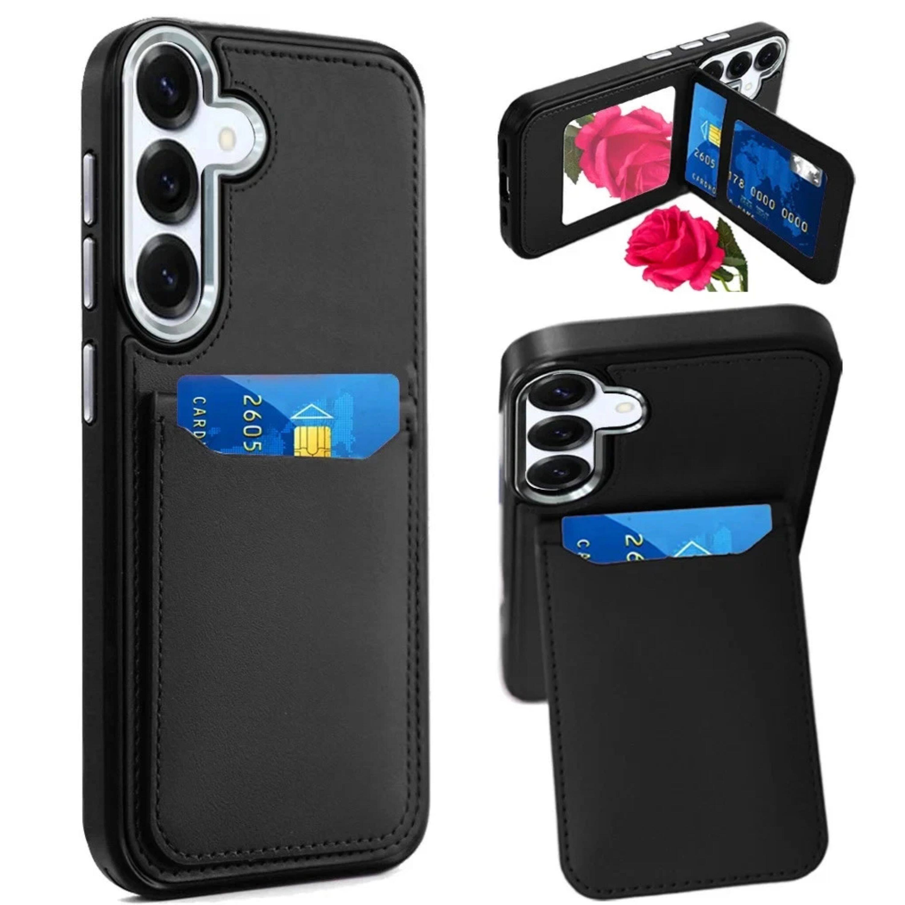 Kitcheniva PU Leather Card Cover With Compact Mirror Plus Tempered ...