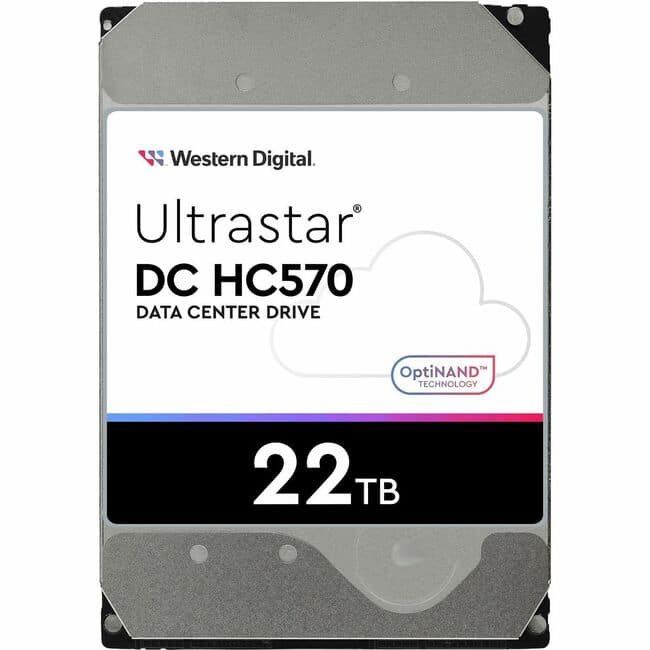 Western Digital - HGST Ultrastar DC HC570 WUH722222ALE6L1 22 TB Hard Drive - 3.5" Internal - SATA (SATA/600) - Conventional Magnetic