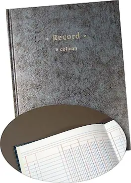 Quill Brand - Columnar Book, 6 Columns, 7.25" x 9.5", 40 Sheets/Book - Blue Granite