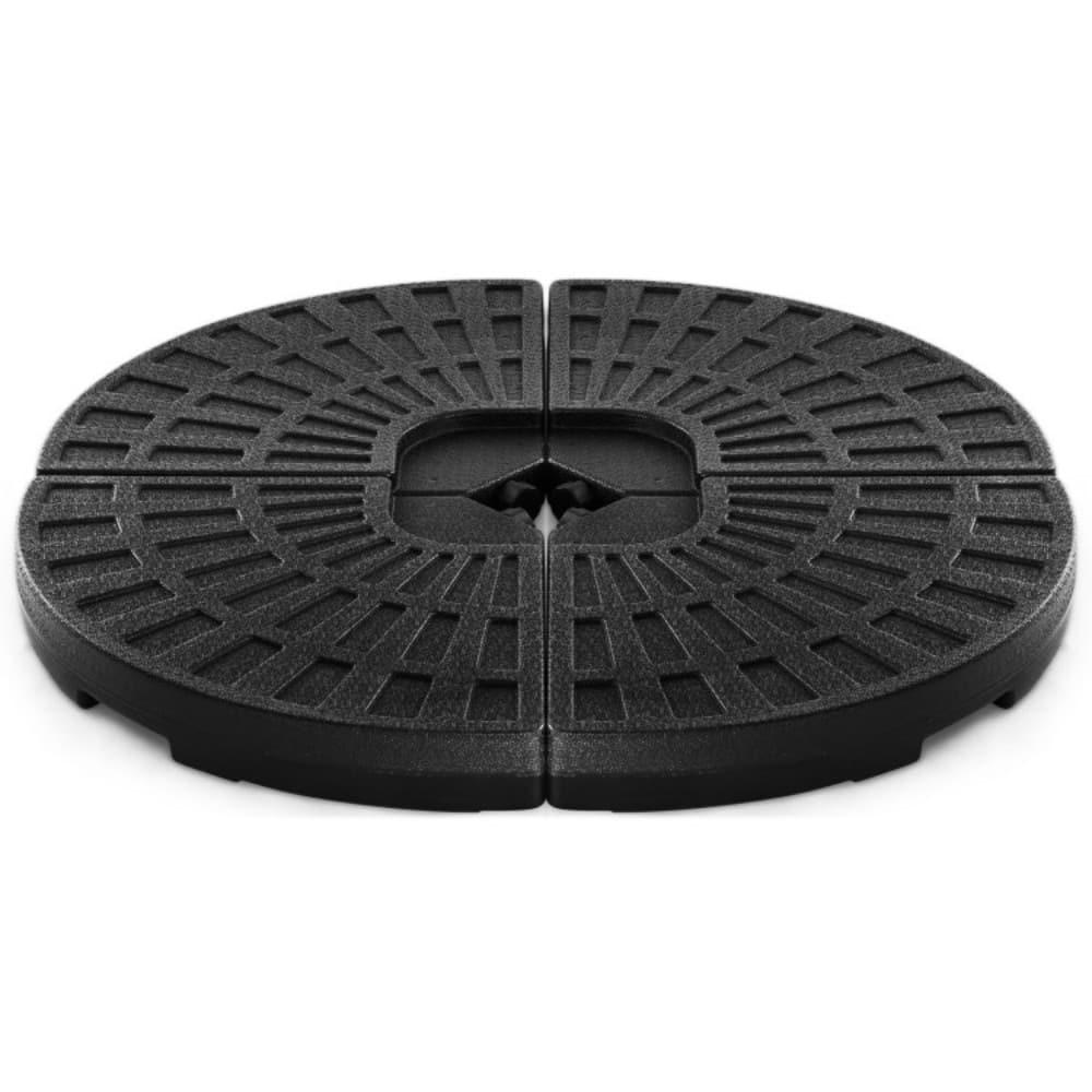 Mondawe - 4 Pieces Round Cantilever Umbrella Base with Carry Handles for Garden - Black