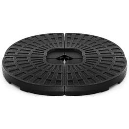 Mondawe - 4 Pieces Round Cantilever Umbrella Base with Carry Handles for Garden - Black