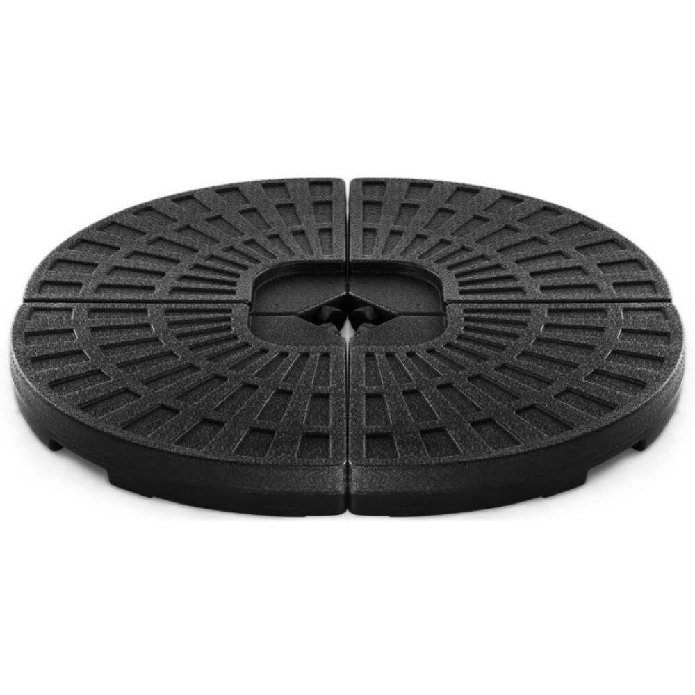 Front. Mondawe - 4 Pieces Round Cantilever Umbrella Base with Carry Handles for Garden - Black.
